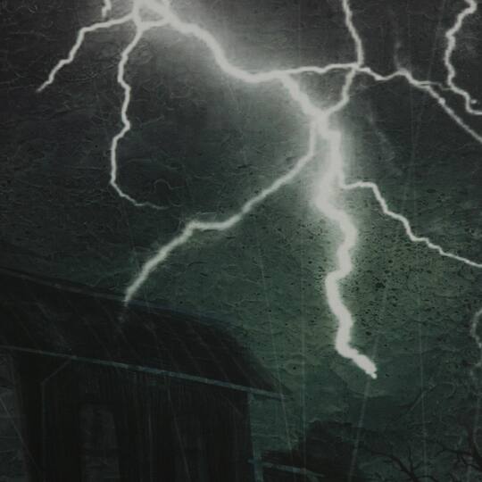 Haunted House with Jack-O'-Lanterns LED Canvas Wall Art